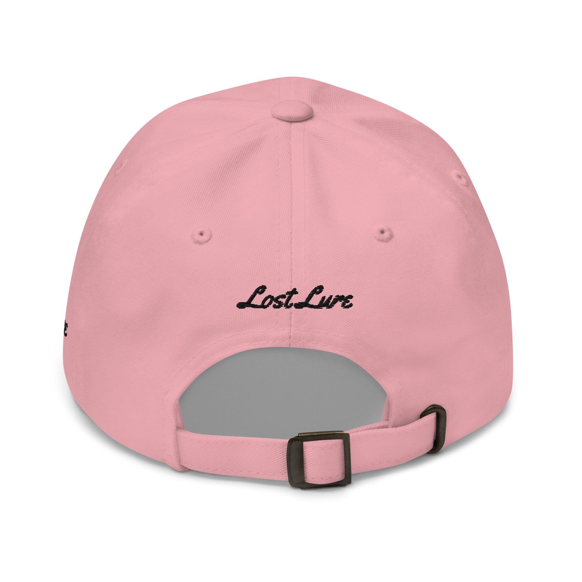 Pink women’s Bass Fishing hat with embroidered largemouth bass on the front.