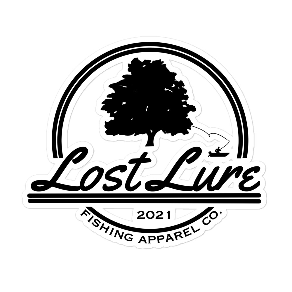 design fishing lure logo Lost Lure Logo Fishing Sticker 4′′×4′′