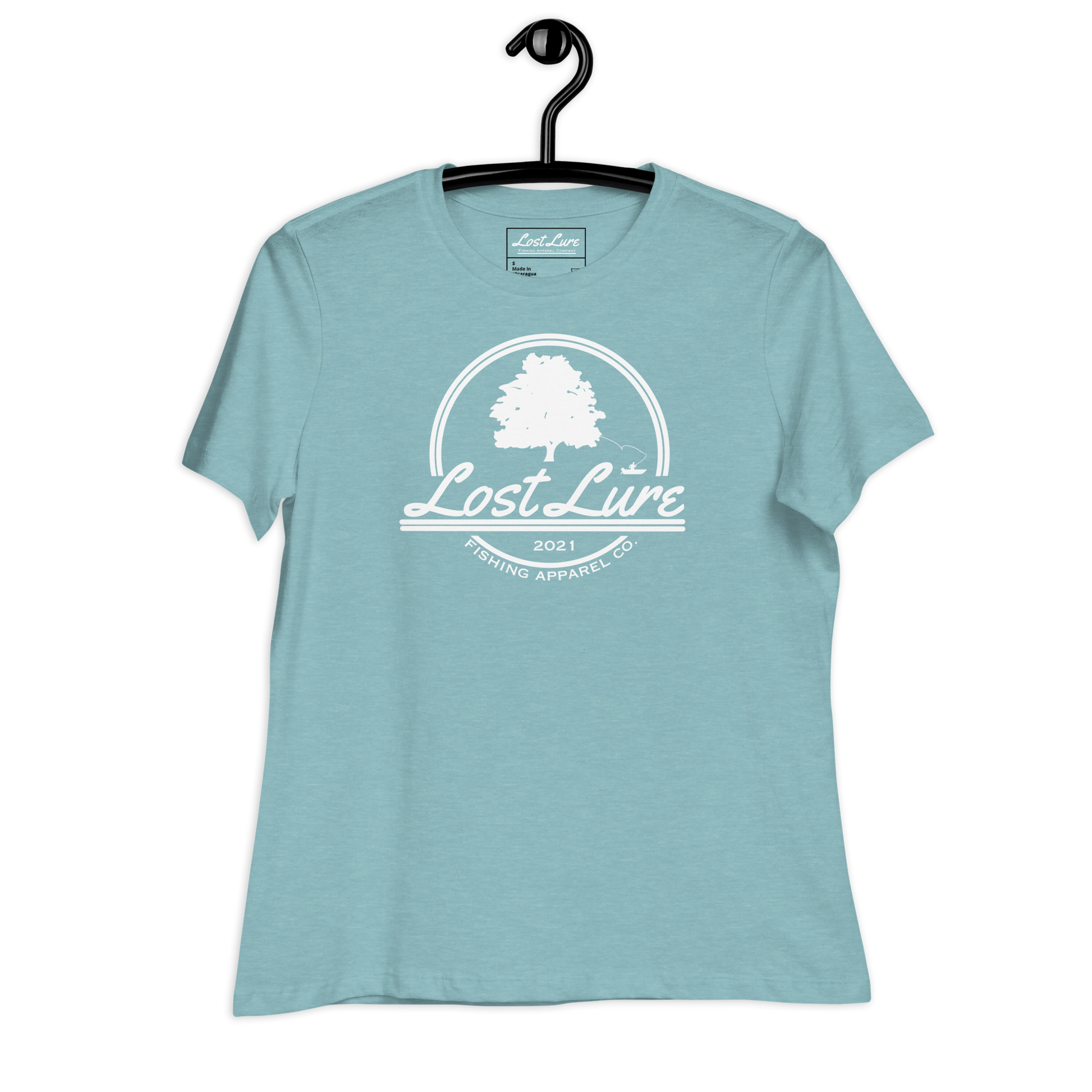 Light Blue Woman’s Lost Lure Fishing Shirt.