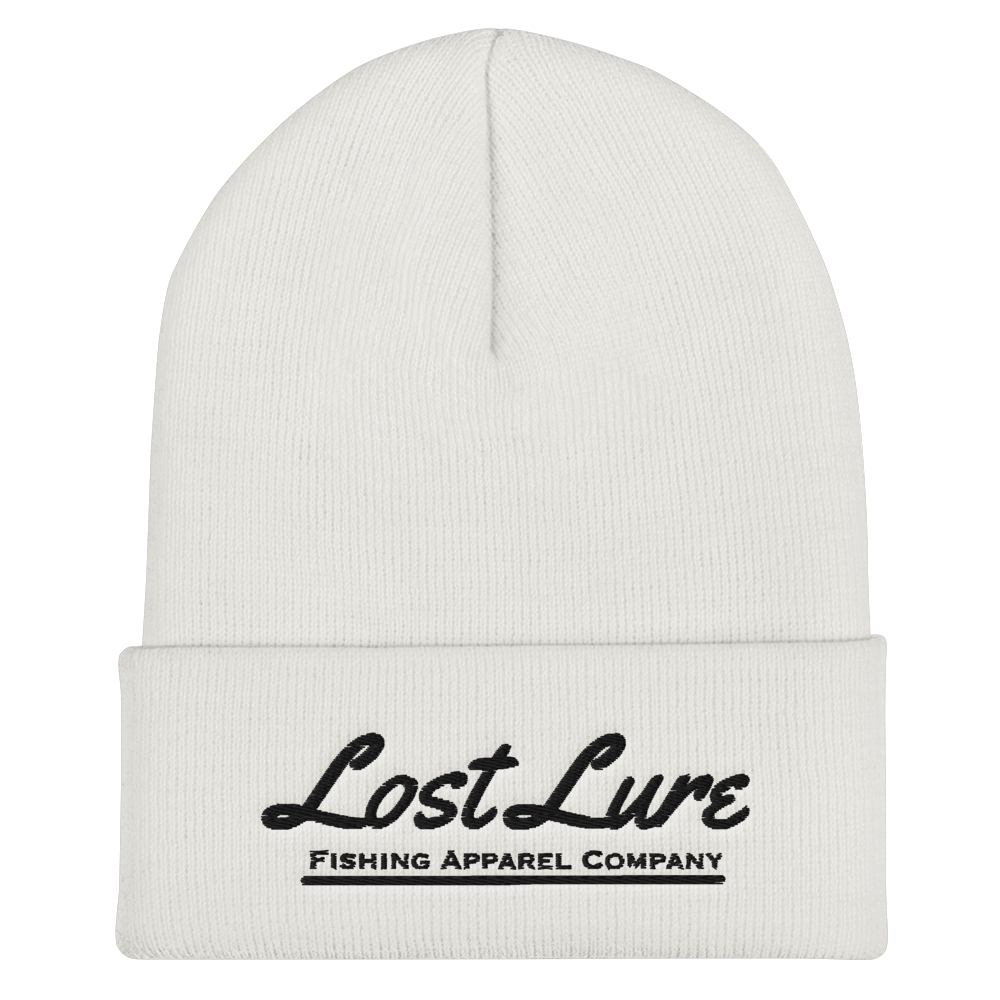 White lost lure fishing beanie