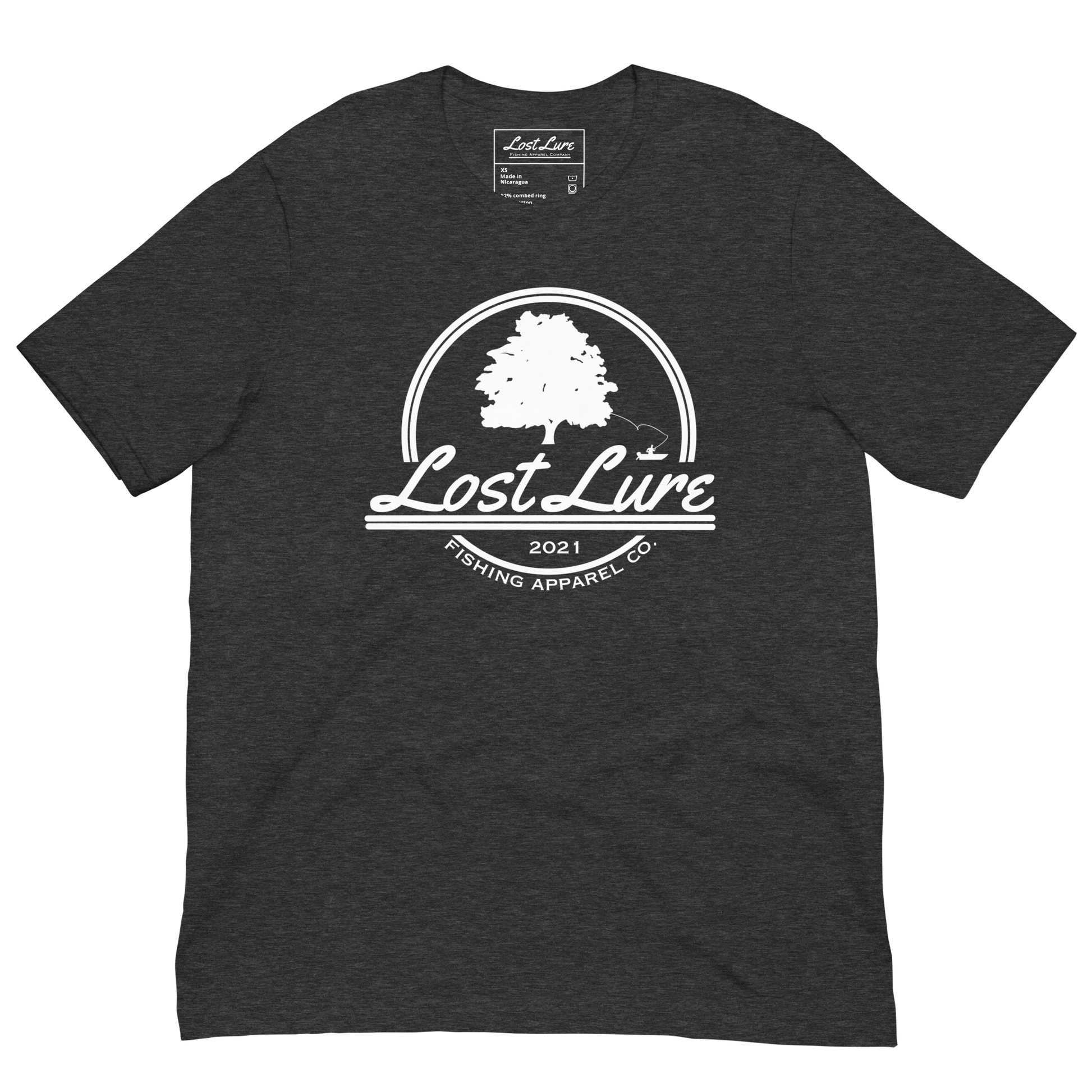 Grey lost lure fishing shirt.